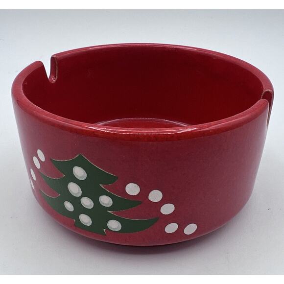 Vintage Red Waechtersbach Christmas Tree Ashtray Ceramic Germany 4" Trinket Dish - Picture 1 of 6